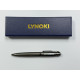 LYNOKI Ballpoint Pen, Medium Point and Smooth Writing Black Ink Pen with Pen Box, Grey Metal Body, 1 pc, 0.7mm